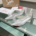CL Jelly Strass Flats Pvc Iridescent Nappa Leather And Strass Silver