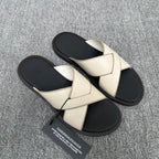 Zegna Men's Sandal Cream Black Leather 144953