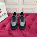 DC 24 New Roma Sneakers Grey Black Red Cowhide & Sheepskin 100861