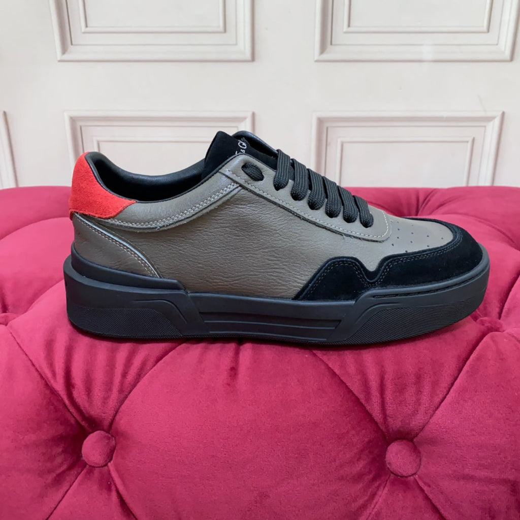DC 24 New Roma Sneakers Grey Black Red Cowhide & Sheepskin 100861