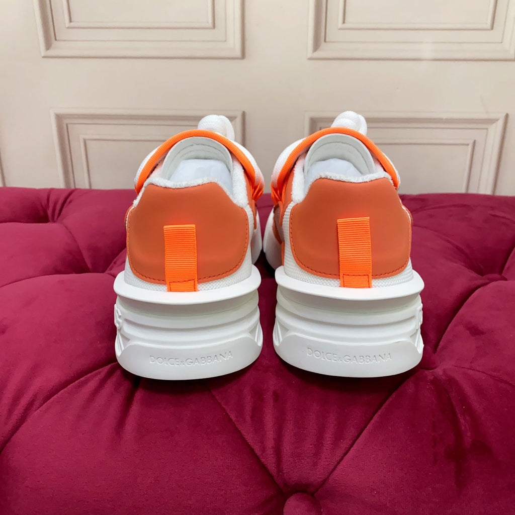 DC 25 Casual Sports Shoes White Orange Cowhide & Mesh 232261