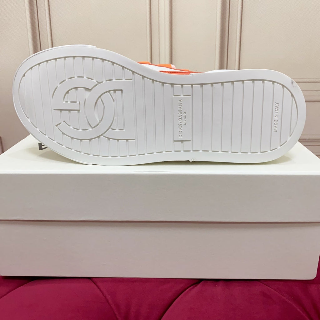DC 25 Casual Sports Shoes White Orange Cowhide & Mesh 232261