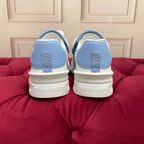 DC 25 Casual Sports Shoes Elegant Light Blue Silk Cowhide & Mesh 271101