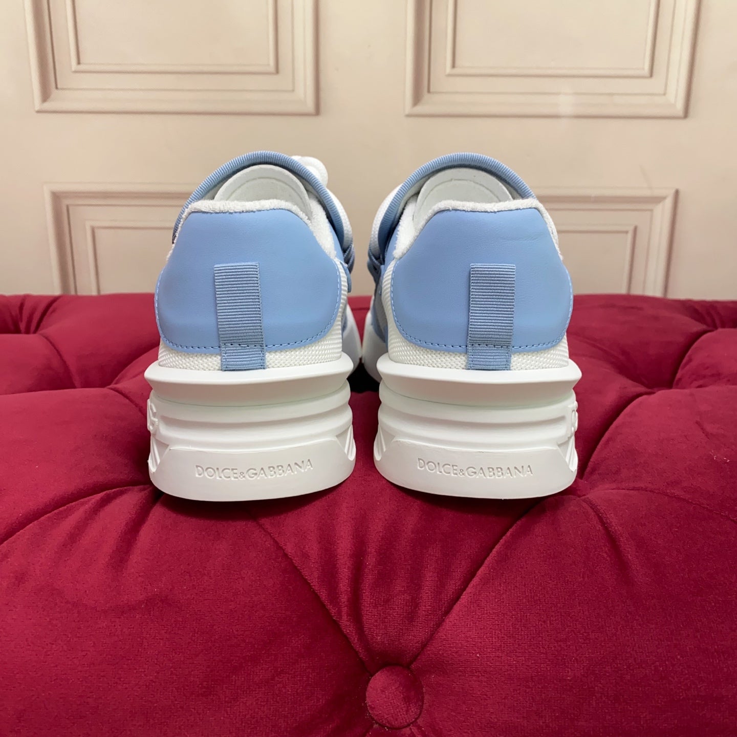 DC 25 Casual Sports Shoes Elegant Light Blue Silk Cowhide & Mesh 271101