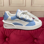 DC 25 Casual Sports Shoes Elegant Light Blue Silk Cowhide & Mesh 271101