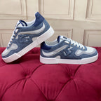 DC 25 Strobel Portofino Light Sneakers White Blue Denim Mesh & Sheepskin 271117