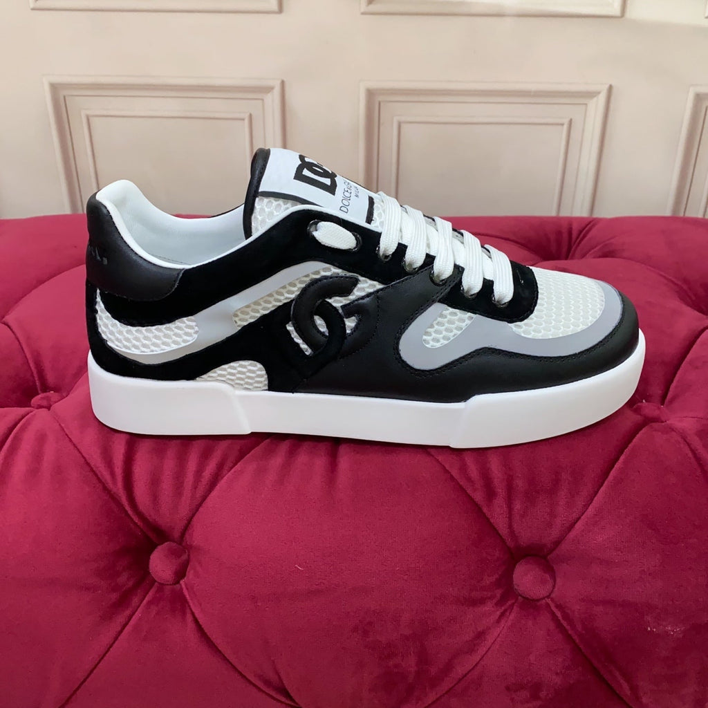 DC 25 Strobel Portofino Light Sneakers Black White Mesh & Sheepskin 271121