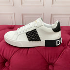 DC 25 Portofino   Sneakers Black White Cowhide & Rhinestone Silk 333876