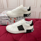 DC 25 Portofino   Sneakers Black White Cowhide & Rhinestone Silk 333876