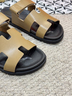 HM Men's Chypre Slide Moss Green Cowhide 542931