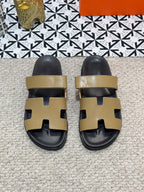 HM Men's Chypre Slide Moss Green Cowhide 542931
