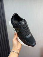 HM Men's Sneaker Black Mesh Cowhide 519225