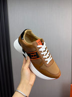 HM Men's Sneaker Brown Mesh Cowhide 519229