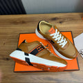 HM Men's Sneaker Brown Mesh Cowhide 519229
