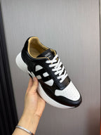 HM Men's Sneaker Black White Cowhide 519235
