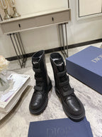 CD Dioranger Ankle Boot 45mm Black Calfskin And Fleece Lining