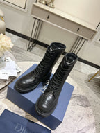 CD- D-Leader Ankle Boot 45mm Black Calfskin And Fleece Lining