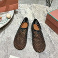 LP hollow knit ballet flats black   leather 379023