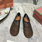 LP hollow knit ballet flats black   leather 379023