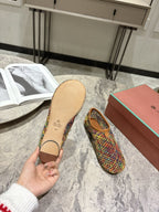 LP hollow knit ballet flats multicolor   leather 379022