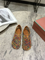 LP hollow knit ballet flats multicolor   leather 379022