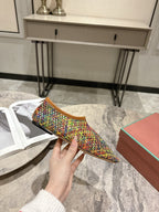 LP hollow knit ballet flats multicolor   leather 379022