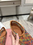 LP hollow knit ballet flats multicolor   leather 379022