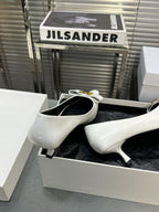 cl pumps 50 white calfskin