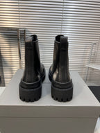CHUNKY BOOTS IN BLACK MIX WHITE SMOOTH CALFSKIN