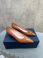 CD 26 High-Heeled 40 Pumps Tan Cowhide 594576