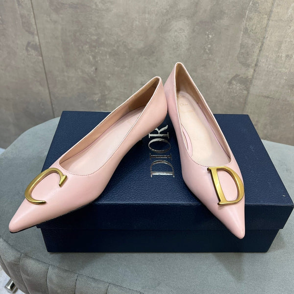 CD 26 High-Heeled 40 Pumps Light Pink Cowhide 594577