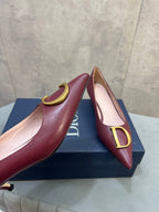 CD 26 High-Heeled 40 Pumps Burgundy Cowhide 594578