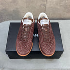 Chanel 26s Sneakers In Dark Brown Suede Quilted Cc Logo