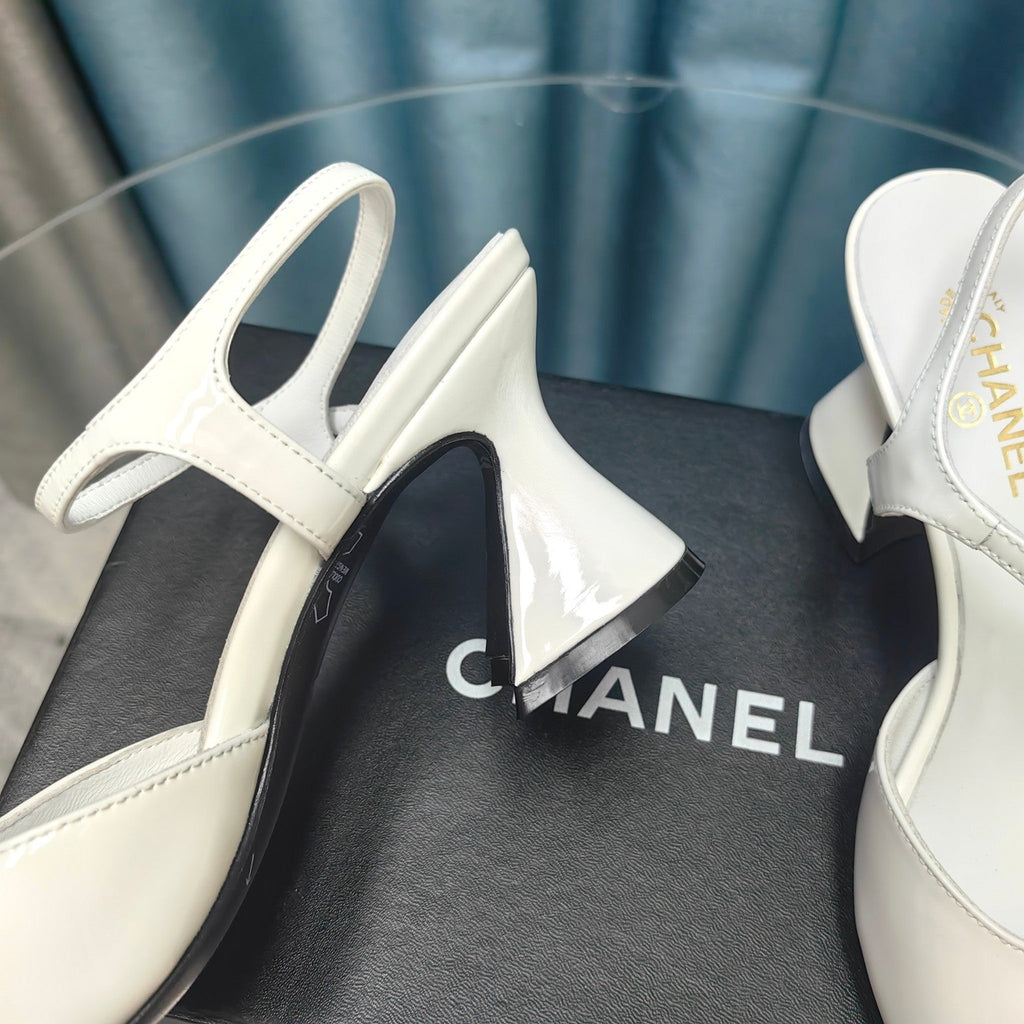 cc slingbacks sandal 85 white patent calfskin