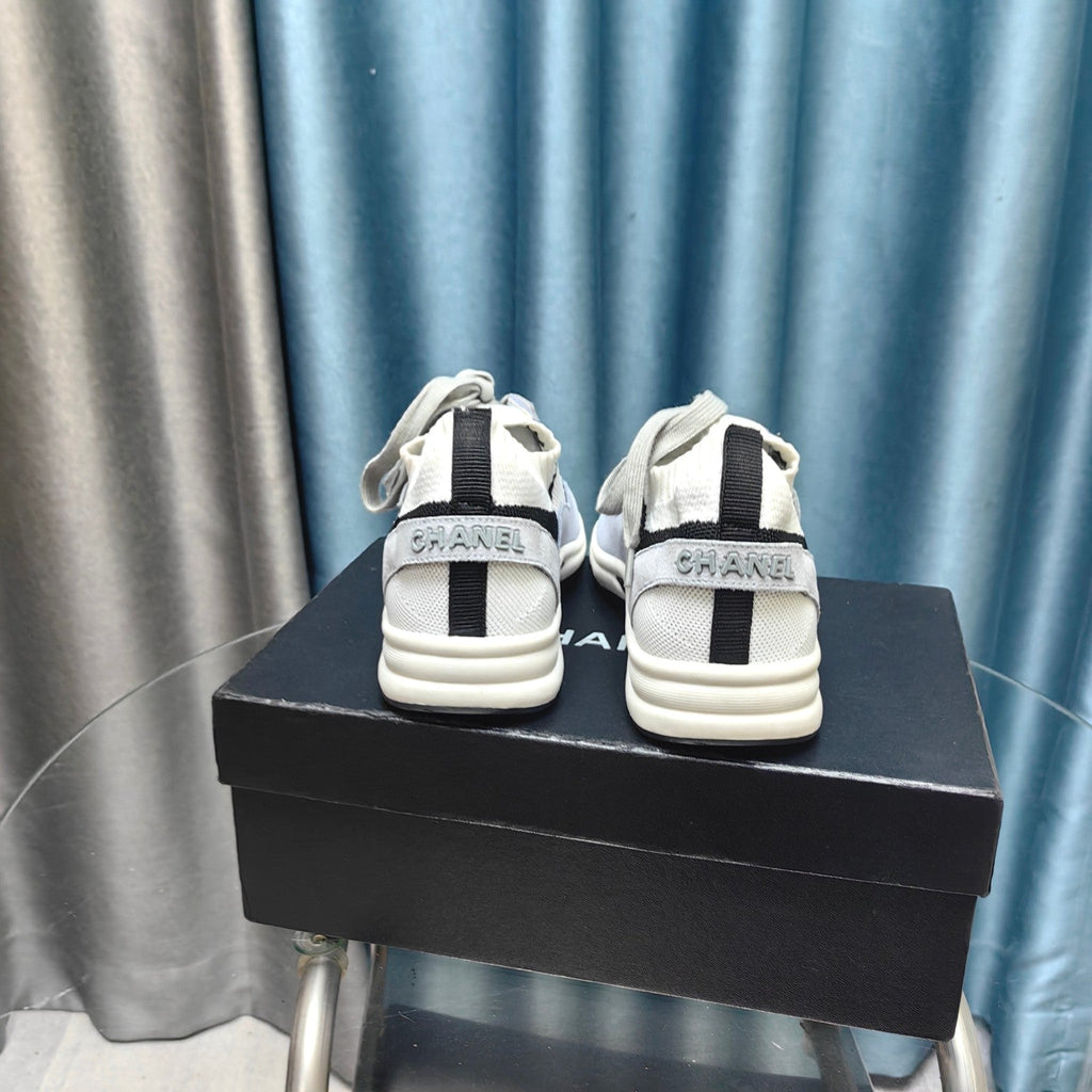 CC Sneaker White Light Blue Suede And Polyester Mesh Fabric