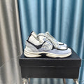 CC Sneaker White Light Blue Suede And Polyester Mesh Fabric