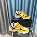 CC Sneaker Yellow White Suede And Polyester Mesh Fabric