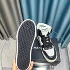CC High Top Sneaker Black White Calfskin