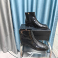 CC Ankle Boots Plain Black Calfskin