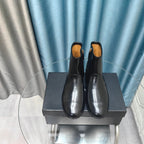 CC Ankle Boots Plain Black Calfskin