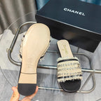 CC 25 Mule Raffia Strass