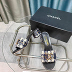 CC 25 Sandal Heel 5cm Tweed Mop