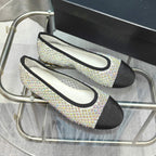 CC 25P Ballet Flat White Mesh Fabric