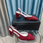 CC 25 Slingback Burgundy Striped Fabric