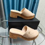 CC 25 Platform Sandal 10cm Patent Calfskin