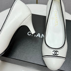 CC 25 Pumps 50mm White Black Sheepskin 368794