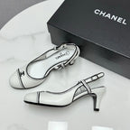 CC 25 Slingback 50mm White Black Sheepskin 368796