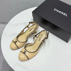 CC 25 Slingback 50mm Beige Black Sheepskin 368798