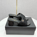 CC 25 Heel Sandals 50m Black Mesh And Sheepskin 368802
