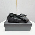 CC 25 Bow Ballet Flats Black Canvas And Grosgrain 368808